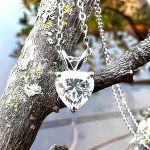 1 Carat Heart Moissanite Pendant Sterling Silver 925 , Grade VVS D Colour